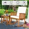 2 Pieces Teak Acacia Wood Rocking Chair Set with Cushions and Tea Table